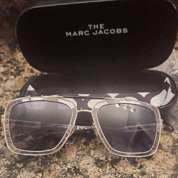 Marc Jacobs Transparent Frame Sunglasses with Dark Lenses main image 5